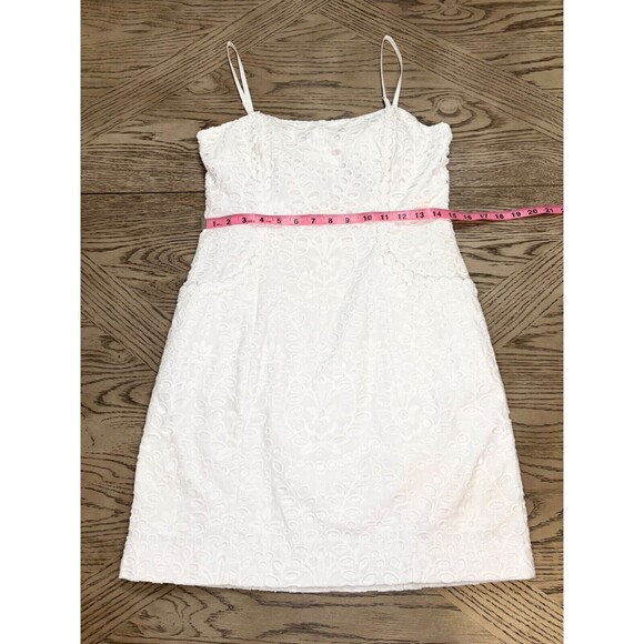 LILLY PULITZER SHELLI Formal Spring dress WHITE MINI EYELET Bow Cutout Size 6 - Picture 3 of 13